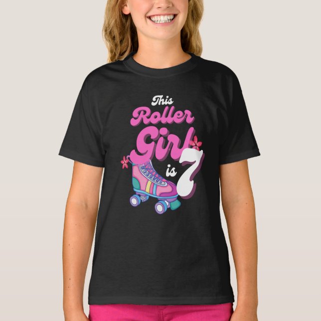 This Roller Girl Is 7 Roller Skating Gift Idea T-Shirt (Front)
