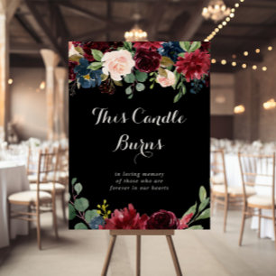 This Rustic Black Botanical Candle Burns Sign