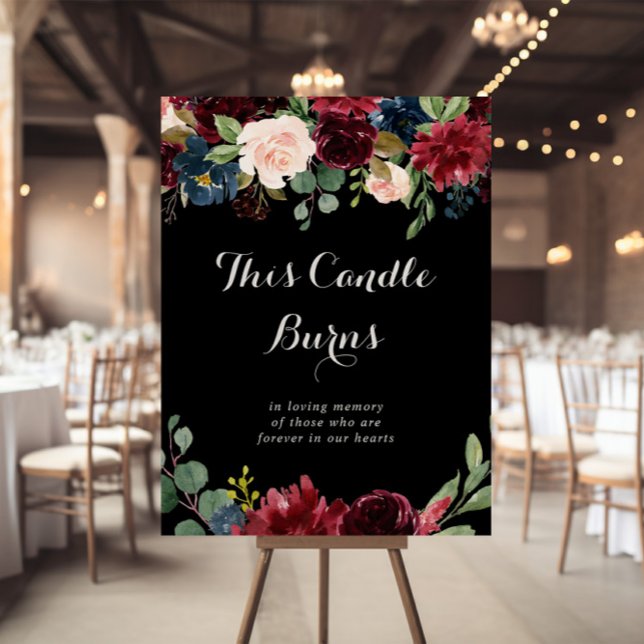 This Rustic Black Botanical Candle Burns Sign (Creator Uploaded)