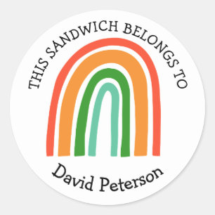 This Sandwich Belongs To - Boho Rainbow Classic Round Sticker