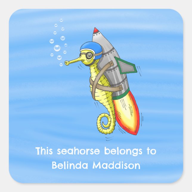 This seahorse belongs to square sticker (Front)