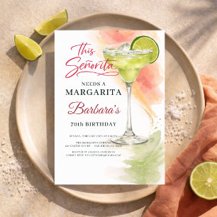 This Señorita Needs a Margarita 70th Fiesta Invitation