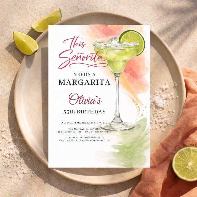 This Señorita Needs a Margarita Fiesta Invitation (Creator Uploaded)