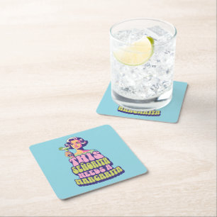 This Señorita Needs a Margarita Retro  Square Paper Coaster