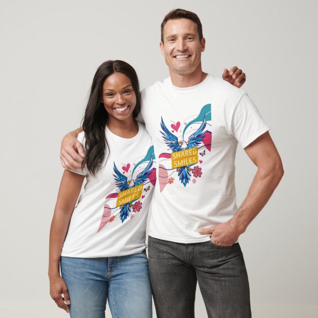 "This 'Shared Smiles' tee combines soft fabric  (Unisex)