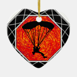 THIS SKYDIVING SET CERAMIC TREE DECORATION