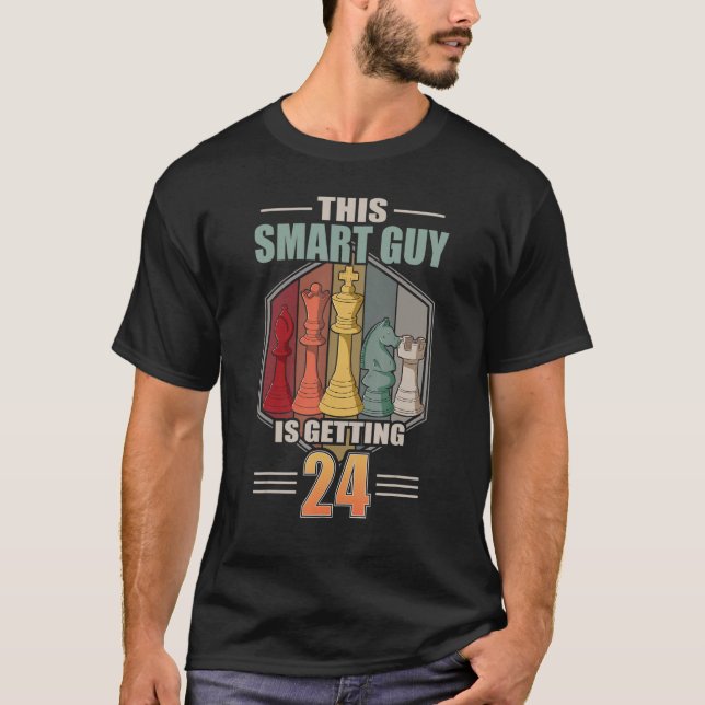This Smart Guy Is Getting 24 Retro Chess 24th Birt T-Shirt (Front)