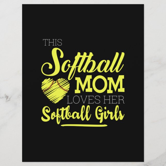 This softball mum loves her Softball Girls Custom Letterhead (Front)