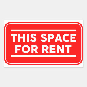 this space for rent rectangular sticker