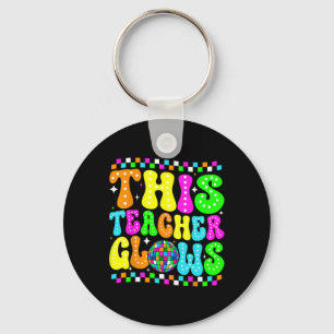 This Teacher 80s 90s Teachers's Day Glows Last Day Key Ring