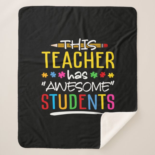 This Teacher Has Awesome Students Sherpa Blanket (Front)