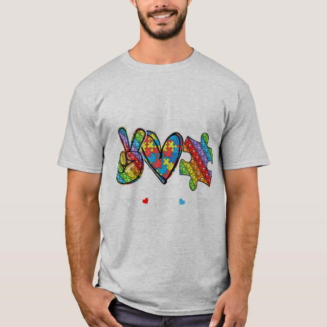 This tee with peace hand, heart shape and pop it s (Front)