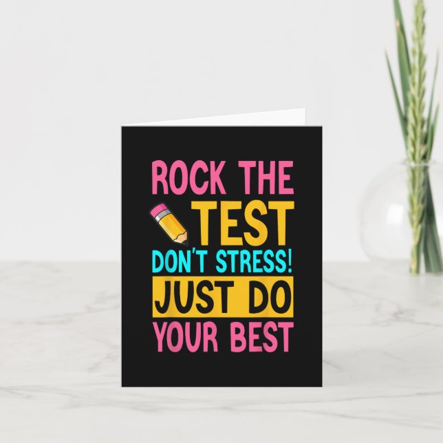 This Test Rock The Test Day Rock The Test Don't St Card (Front)