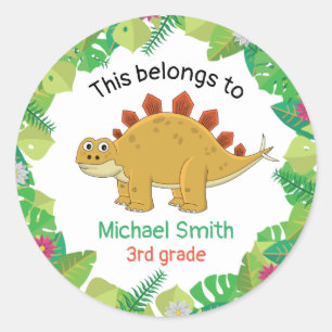 This to stosaurus 3rd grade school classic round sticker