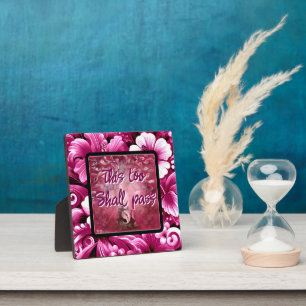 This Too Shall Pass Abstract Tree Pink White Plaque