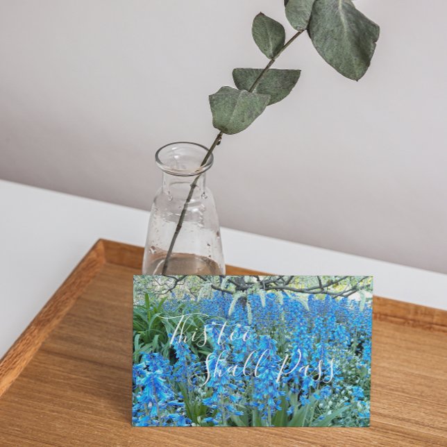 This Too Shall Pass Quote Bluebells Floral Card (In Situ)