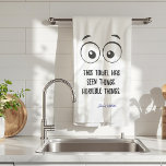 This Towel Has Seen Things Funny<br><div class="desc">This isn’t just a kitchen towel—it’s a silent witness to every culinary crime ever committed in your sink. Featuring a cartoon graphic of big, terrified eyes and the caption “This towel has seen things. Horrible things, ” it perfectly captures the horror of being the only one in the house who...</div>