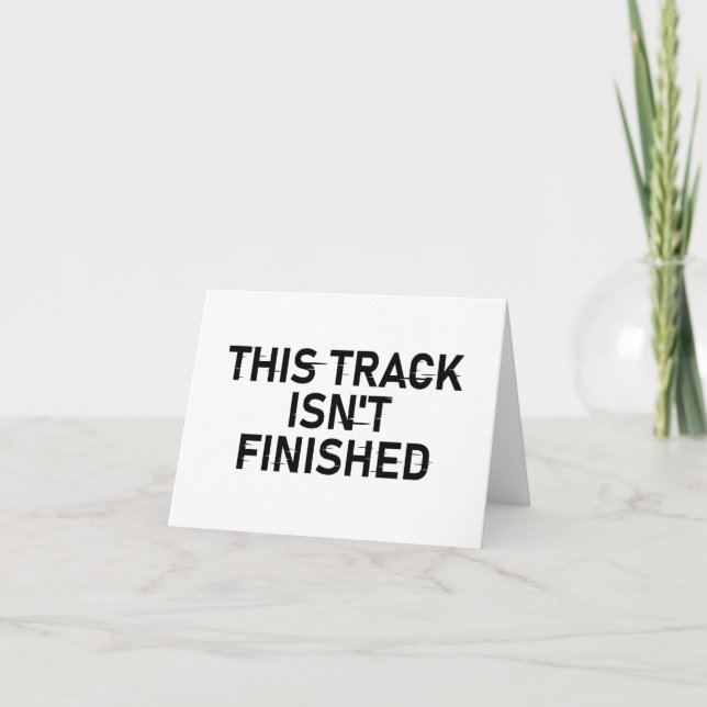 This Track Isn’t Finished - Glitch Text Design Holiday Card (Front)