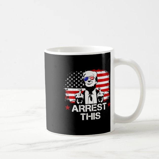 This Trump Fingers Pro Trump Flag American (on Bac Coffee Mug (Right)