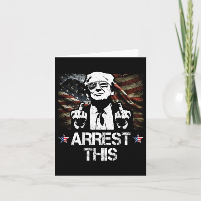 This Trump Middle Fingers Pro Trump 2024 (on Back) Card (Front)