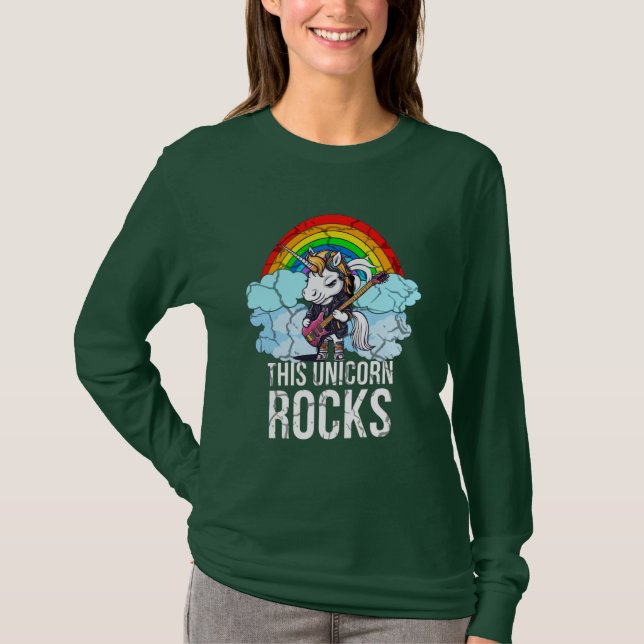 This Unicorn Rocks Guitar T-Shirt (Front)