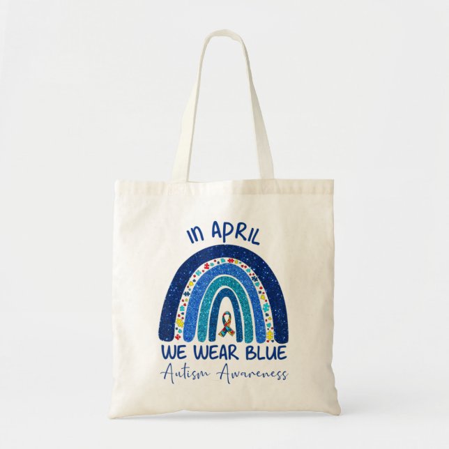 This very nice rainbow autism tee makes a perfect  tote bag (Front)