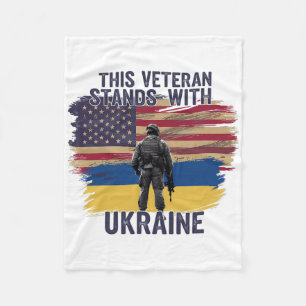 This Veteran Stands With Ukraine 10  Fleece Blanket