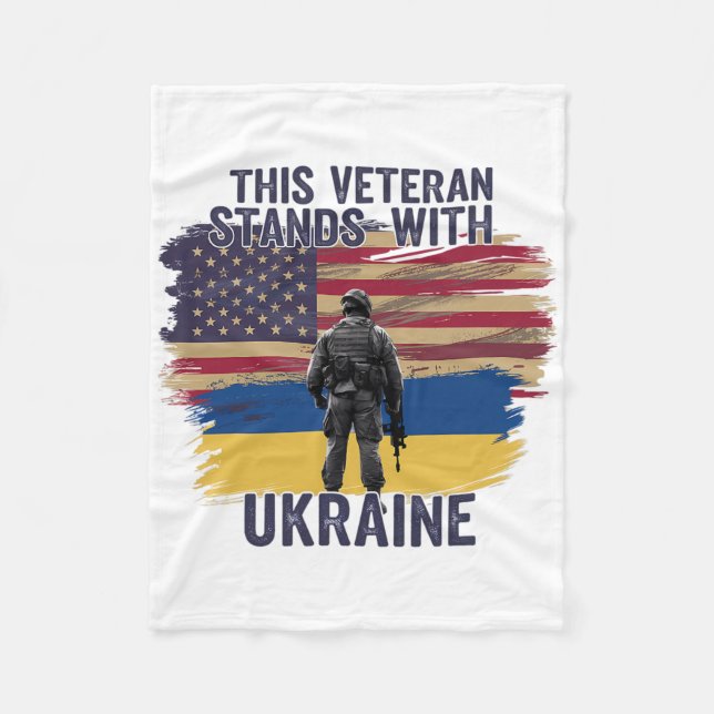 This Veteran Stands With Ukraine 10  Fleece Blanket (Front)