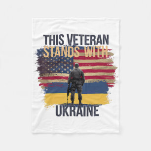 This Veteran Stands With Ukraine 14 Fleece Blanket