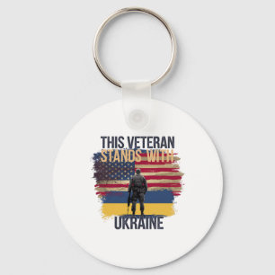 This Veteran Stands With Ukraine 14  Key Ring
