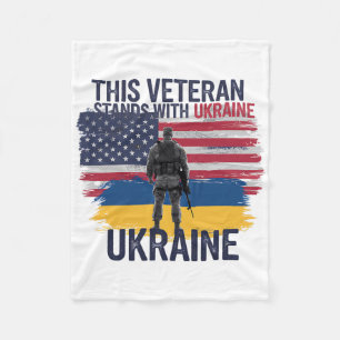 This Veteran Stands With Ukraine 2  Fleece Blanket