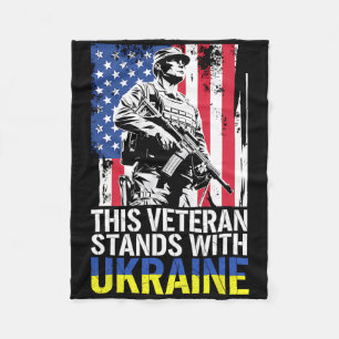 This Veteran Stands With Ukraine 7 Fleece Blanket