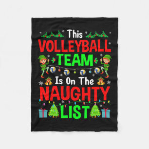 This Volleyball Team On Naughty List Cute Christma Fleece Blanket