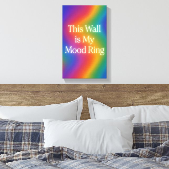This Wall is My Mood Ring | Gradient Colour Canvas Print (Insitu(Bedroom))