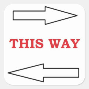 "THIS WAY" ARROWS SQUARE STICKER