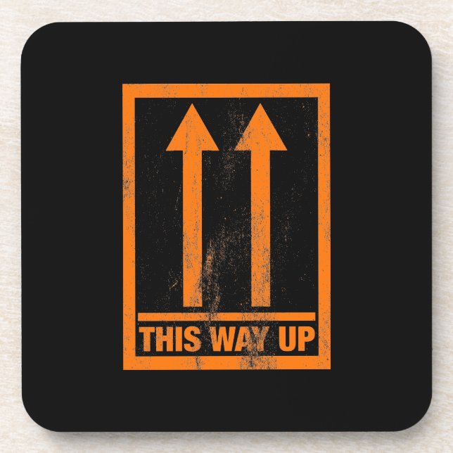 This way up sign coaster (Front)