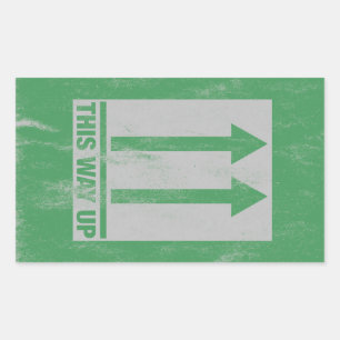 This way up sign rectangular sticker