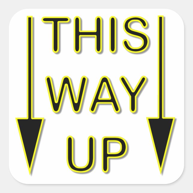 This Way Up Square Sticker (Front)