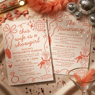 This Wife Is A Showgirl Bachelorette Itinerary Invitation