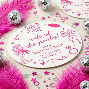 This Wife Is A Showgirl Bachelorette Party Favour Round Paper Coaster