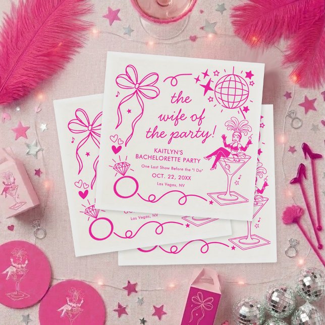 This Wife Is A Showgirl Bachelorette Party Napkin (Creator Uploaded)