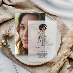 This Wife is a Showgirl Bachelorette Party Vellum Invitations