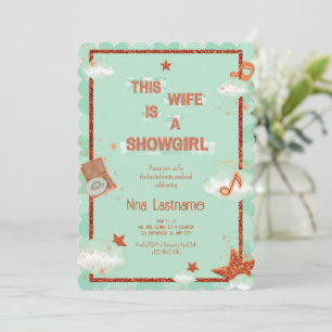 This Wife is a Showgirl Bachelorette Retro Music  Invitation