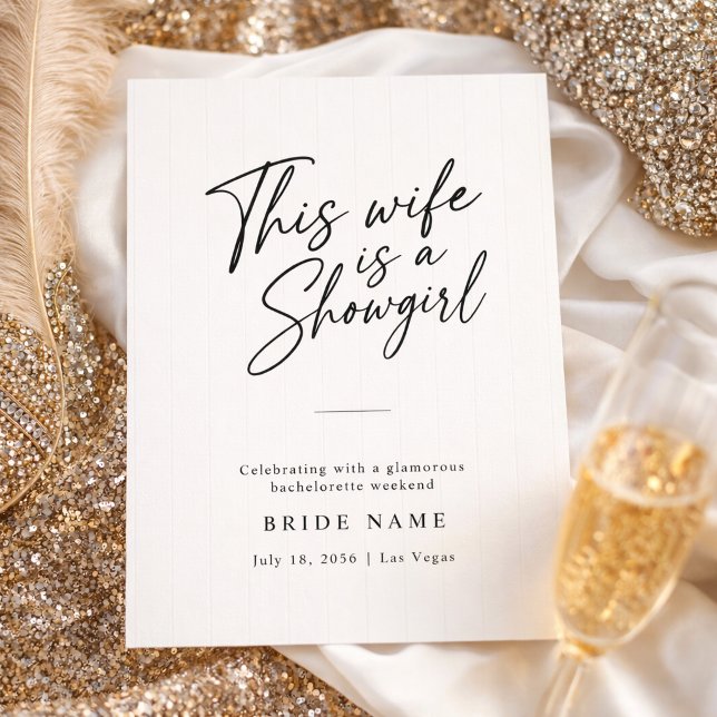 This Wife is a Showgirl Las Vegas Bachelorette Invitation (Creator Uploaded)
