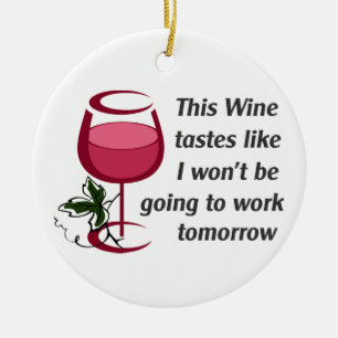 This Wine Tastes Ceramic Tree Decoration