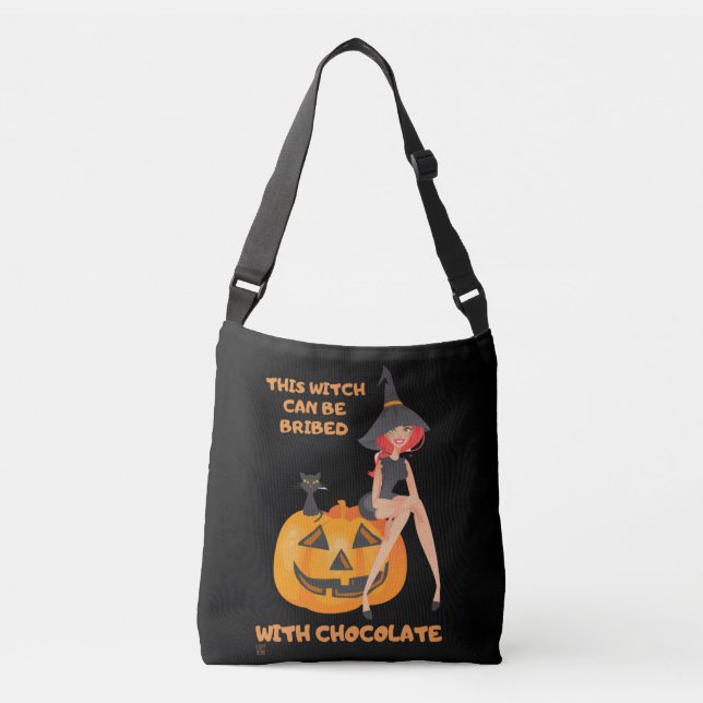 "THIS WITCH CAN BE BRIBED..." funny     Crossbody Bag (Front)