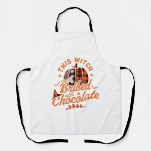 This Witch Can Be Bribed With Chocolate Halloween Apron