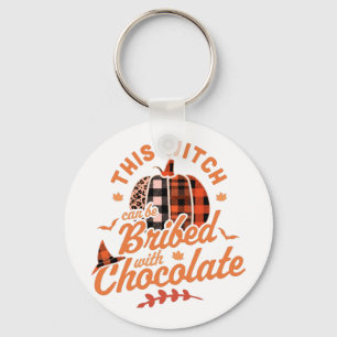 This Witch Can Be Bribed With Chocolate Halloween  Key Ring