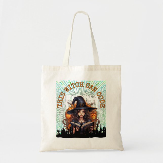 This witch can code tote bag (Front)