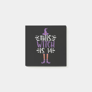 This Witch is 14th Funny Spooky Halloween Birthday Post-it Notes